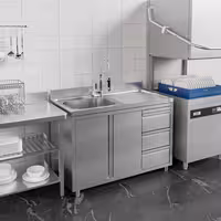 Sudoper s ormarićem ECO - inox - 1200 x 700 mm - 3 ladice - s 1 koritom - korito lijevo