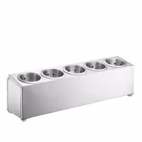 Cutlery Cylinder Holder - 630x150mm - Height: 180mm - Stainless steel - incl. 5 Holders