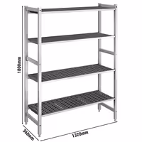 وحدة رفوف ألمنيوم - بداية - 1320x1800mm - عمق: 360 mm - 4 رفوف - الحمولة: 900 kg