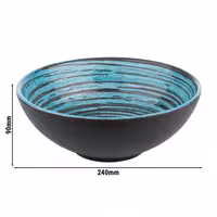 (6 adet) Kase - CANCUN - Melamin - 1,8L - köşeli - 240x240mm - Derinlik:90mm - Kahverengi/Mavi
