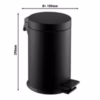 Waste bin - Pedal bin - 5L - 180x180x290mm - Black - Stainless steel
