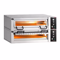 Electric Deck Pizza Oven Power - Twin Deck - Refractory Stone Deck - 6+6 x Ø 34cm (13.4") - Mechanical Controls - up to 450°C