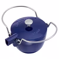 STAUB | Cast Iron Teapot 1.1 L – Black - Infuser, Stainless Handle - Grill/Oven