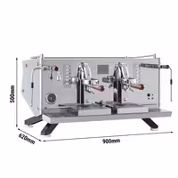Commercial Espresso Machine "Suprema" - 2-Group - Pre-Infusion, Plumbed-In, Dual 2 kW+2.2 kW, Multi-voltage - Plexiglass sides, Copper boiler