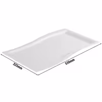 (6 pcs) GN 1/1 Gastronorm Tray - SINUS - Melamine - 530x325mm - Height: 20mm - White