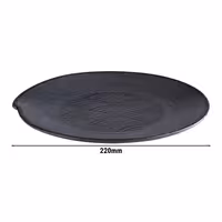 (6 adet) DARK WAVE - Düz Tabak - Melamin, Ø220mm, Siyah
