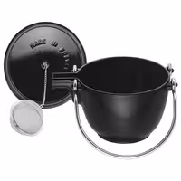 STAUB | Cast Iron Teapot 1.1 L – Black - Infuser, Stainless Handle - Grill Compatible