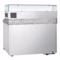 Commercial Pizza Prep Counter - Granite Top ECO - 1400x700mm - with 3 doors - incl. refrigerated topping unit - 6x GN 1/4