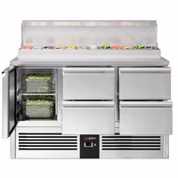 Pripremni rashladni pult PREMIUM - 1368x700 mm - 1 vrata i 4 ladice - za 8x GN 1/6
