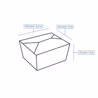(300 pcs) Food Lidding Tray Cardboard - 1200ml - Brown