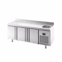 Rashladni pult PREMIUM PLUS - 1960x600 mm - 385 l - Ventilirano hlađenje - s 3 vrata - s 1 korita - Podignuti rub