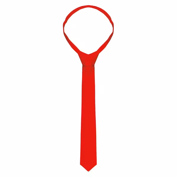 (5 pieces) KARLOWSKY | Slim Uniform Tie – Red - 148 x 6.5 cm - 95°C washable - Easy-care