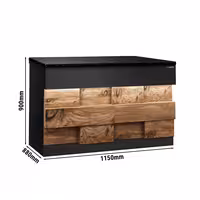 Kassentisch TORONTO - 1150mm - Holzfront - schwarze Granit-Arbeitsplatte