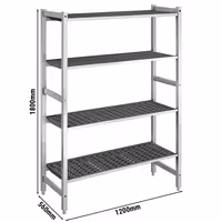 وحدة رفوف ألمنيوم - بداية - 1200x1800mm - عمق: 560 mm - 4 رفوف - الحمولة: 900 kg