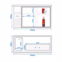 Commercial Refrigerated Beer Counter PREMIUM PLUS - 1550x700mm - with 4 drawers