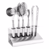 Cocktail kit - incl. jigger, strainer, ice tongs, bar knife & bottle opener