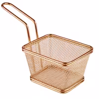 (6 Stück) Servier Frittierkorb - SNACKHOLDER - Edelstahl - 100x85mm - Kupfer