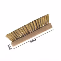 Zamjenska četka - 200x60x60 mm - mesingane čekinje | strugalica od nehrđajućeg čelika - za pećnice za pizzu i električne pećnice - kompatibilno s PRBG3S