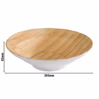 (6 adet) Kase - BAMBOO - Melamin - 2L - yuvarlak - Ø305mm - Derinlik:85mm - Beyaz/Bej