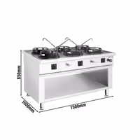 Fogão wok a gás - 90kW - 6 queimador(es) - incl. 4 torneira(s)