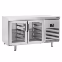 Stół chłodniczy barowy do napojów Premium PLUS – 1618 x 800 mm – z 2 drzwiami szklanymi