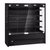 Commercial multideck display fridge - 1960mm - with 4 hinged glass doors & 4 shelves - Black