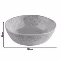 (6 adet) Kase - FOOTMARK - Melamin - 0,6L - yuvarlak - Ø180mm - Derinlik:55mm - Beyaz/Gri