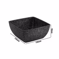 (6 adet) Kase - FROSTFIRE - Alüminyum - 1,5L - köşeli - 190x190mm - Derinlik:90mm - Gri-benekli