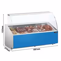 Serve Over Counter - 1881x979mm - front panel light blue - capacity 387 litres