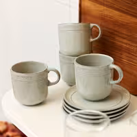 STAUB | Dining Line Ceramic Mug – 350 ml - Ergonomic Handle - White Truffle