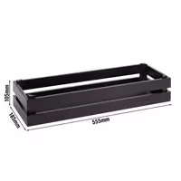 Ahşap Sunum Kutusu - SUPERBOX - Ahşap - Siyah - köşeli - 555x185x105mm