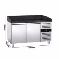Commercial Pizza Prep Counter - Granite Top PREMIUM - 1500x800mm - with 2 doors
