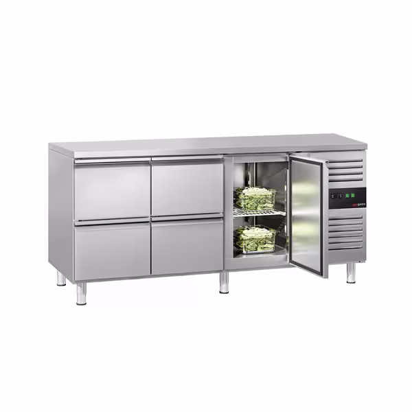 Commercial Counter Fridge ECO - 1795x700mm - with 1 door / 4 drawers (GN 1/1) - capacity 417 litres