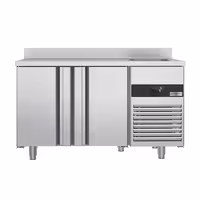 Rashladni pult PREMIUM - 1430x720 mm - 270 l - Ventilirano hlađenje - s 2 vrata - s 1 korita - Leđni podignuti rub