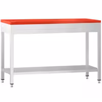 Profesionalni inox radni stol PREMIUM - 1200x600 mm - s donjom policom - uklj. daska za rezanje Crvena