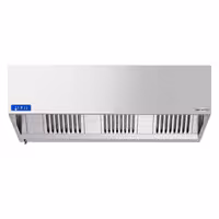 Commercial Wall-Mounted Extractor Hood with Motor - 1800mm - with Speed Controller, Baffle Filters & Lighting