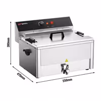 Električna friteza za ribu - 20,4 L - 5 kW - s odvodnom slavinom - stolna