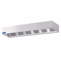 Commercial Wall-Mounted Extractor Hood with Motor - 3000mm - with Speed Controller, Baffle Filters & Lighting