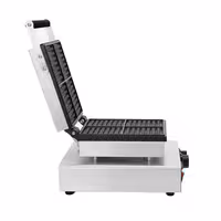 Commercial Waffle Maker - Single - Manual - 1.75 kW - Shape: 4 Brussels Waffles