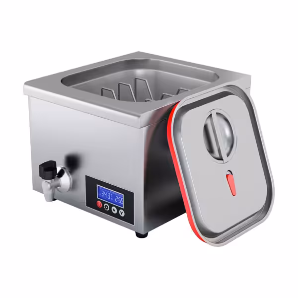 Sous vide kád - GN 2/3 - 16 l - 0,5 kW - leeresztőcsappal - szilikon fedővel