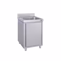 Sudoper s ormarićem ECO - inox - 600 x 600 mm - s 1 koritom - korito sredina