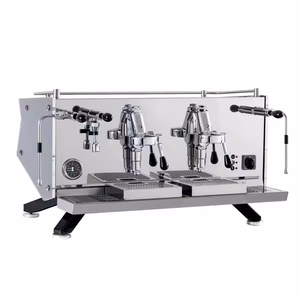 Commercial Espresso Machine "Suprema" - 2-Group - Pre-Infusion, Plumbed-In, 3 kW, 220/380V - Stainless, Plexiglass sides