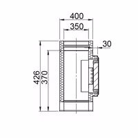 Revizijski element s vratima - s kutijom - od nehrđajućeg čelika - Duljina: 426 mm - Ø 350 mm