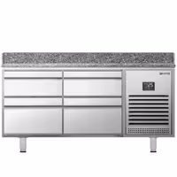 Commercial Pizza Prep Counter - Granite Top PREMIUM PLUS - 1490x700mm - with 0 doors & 4 drawers