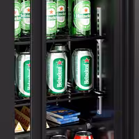 Barski hladnjak - 1350 mm - 320 l - s 3 klizna staklena vrata - crna izvana i iznutra