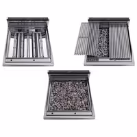 Gas lavasteengrill - 6,9kW - Gietijzeren grillrooster - Staand model - RVS