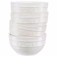 (4) STAUB| Ceramic Bowls Set – Ivory White - Ø 120 mm - Antique Glaze