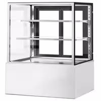 Commercial cake display fridge - 343L - 900mm - Double glazing - with 2 glass shelves - rear sliding doors