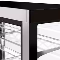 Commercial cake display fridge - Double glazing - square - mirrored front - with 3 adjustable shelves - rear sliding doors - for patisserie - 1400L - 1500mm - Black