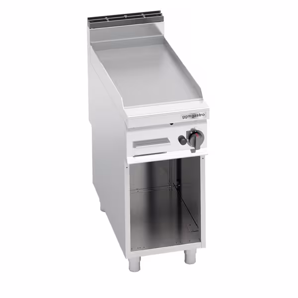 Gázüzemű rostlap - 10 kW - Sima - Sütőfelület: 396x667 mm - álló - nyitott tárolóval - Professzionális